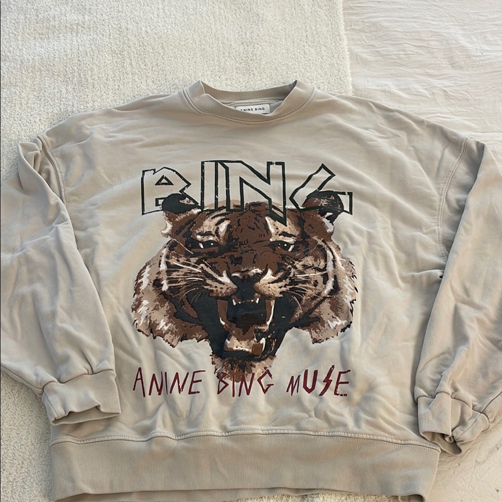 Anine Bing Beige Tiger Print Men's Sweater